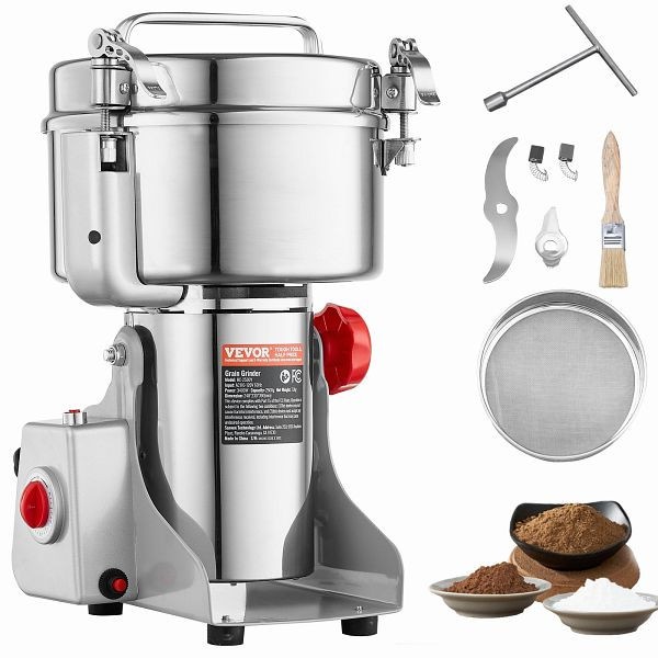 VEVOR Elektrische Getreidemühle 3400W Maschine Maismühle 2500g Gewürzemühle, DDDPSGWYMJ25ODXN1V2