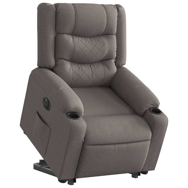 vidaXL Relaxsessel mit Aufstehhilfe Elektrisch Taupe Stoff, 3310279