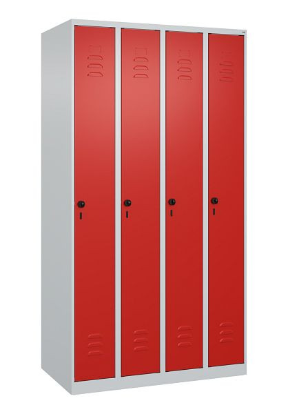 C+P Umkleidespind Classic PLUS, 4 Abteile, 1850x1000x500mm, 7035/3020, Drehriegel, 080000-49 S10002