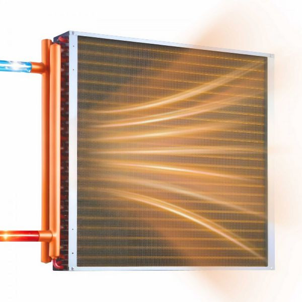 VEVOR Lamellenwärmetauscher 610x610mm, 65,9kW, Kupferanschlüsse & Aluminium, 2,5 MPa, für Heizung Kühlung Indoor, CPGSHRQ24INCX5EY7001V0