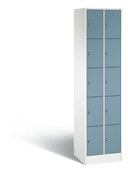 C+P Schließfachschrank Serie 8070, H1950xB460xT480 mm, Weiß/Horizontblau, 80700-20 S10451