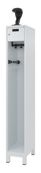 C+P Feuerwehrspind Evolo, Modell PRAKTUS, 1 Abteil, H1850xB300xT500 mm, Lichtgrau, Füße, 0492015-10 S10006