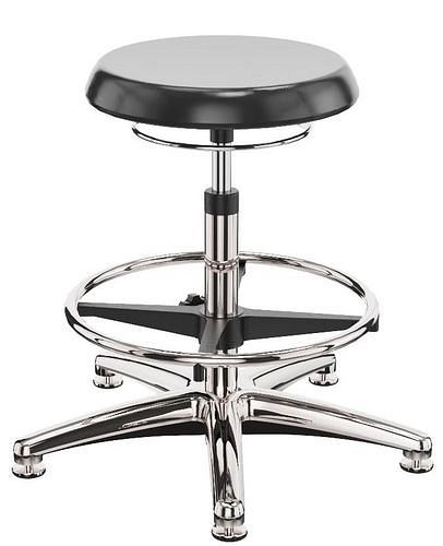 Dauphin ESD Arbeitshocker PU Bodengleiter, Aluminium-Fußkreuz, Fußring, 266981