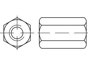Sechskantmuttern DIN 6334 10 M 20 SW 30 galvanisch verzinkt VE=S (25 Stück)