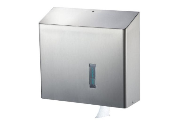 Air Wolf Duplex-Rollenspender, Serie Omega, H x B x T: 350 x 377 x 133 mm, Edelstahl beschichtet, 29-038