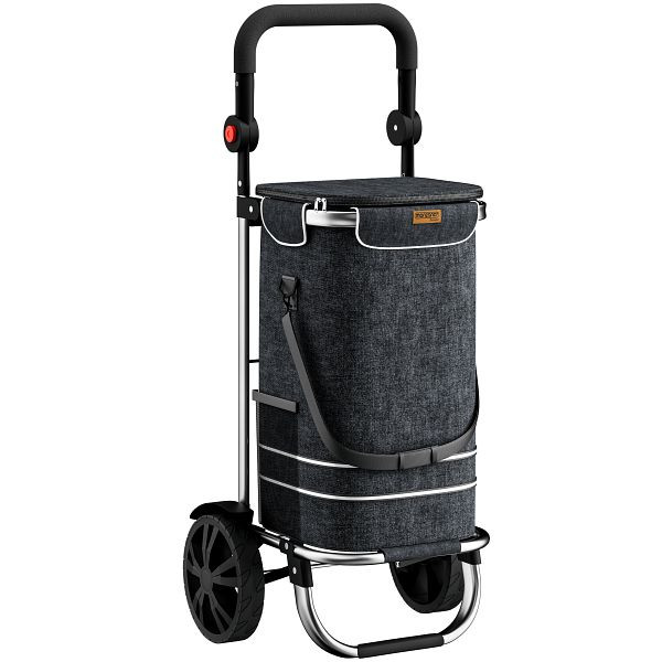 monzana Einkaufstrolley Schwarz Alu 56L 31x24x54cm, 108231