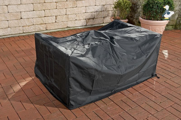 CLP Abdeckhaube 148x83x80 cm, Sofa & Fußhocker Molde, schwarz, 302499