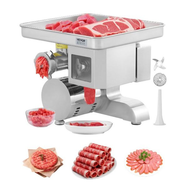 VEVOR Kommerzieller Elektrischer Fleischwolf 5kg/Min Wurstfüllmaschine 5mm, XSYJQJTM5MM060HHOV2