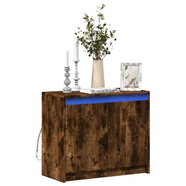 vidaXL LED-Sideboard Räuchereiche 72x34x61 cm Holzwerkstoff, 852177