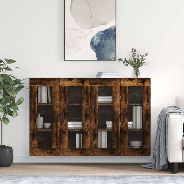 vidaXL Wandschränke 2 Stück Räuchereiche Holzwerkstoff, 3197950