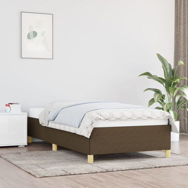 vidaXL Bettgestell Dunkelbraun 90x190 cm Stoff, 347128, 8720287171775