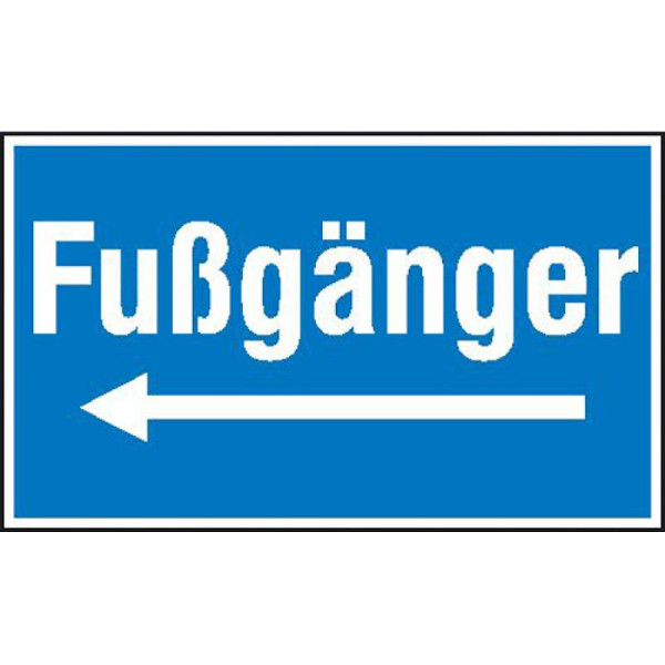 Stein HGS Hinweisschild zur Baustellenkennzeichnung, Fußgänger, linksweisend, 11.5017