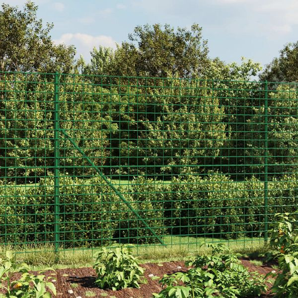 vidaXL Maschendrahtzaun mit Bodenflansch Grün 2x25 m, 154190