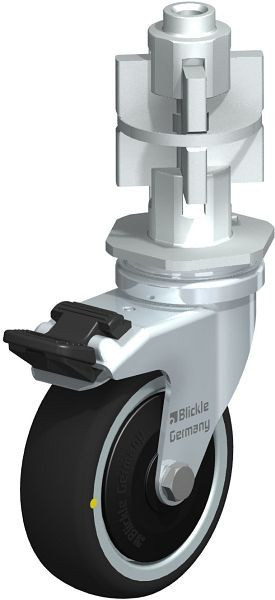Blickle LRA-PATH 75K-FI-ELS-FK-E07 Apparate-Lenkrolle mit Expander & Feststeller, Thermoplastisches Polyurethan, Grau, 848630