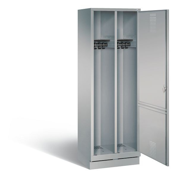 C+P Schwarz-Weiss-Spind Evolo, H1800xB610xT500mm, Farbe: Weißaluminium, 48220-20 S10063