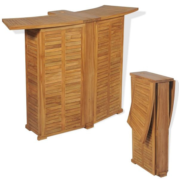 vidaXL Klappbarer Bartisch 155x53x105 cm Teak Massiv, 43804