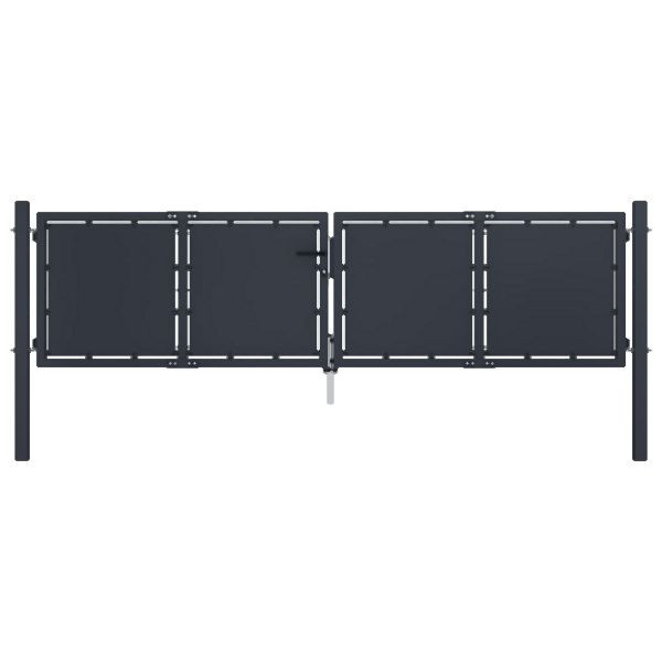 vidaXL Gartentor Stahl 300 x 75 cm Anthrazit, Eingangspunkt, 144523