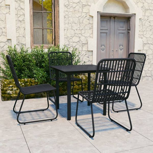 vidaXL 5-teilig Garten-Essgruppe Poly Rattan und Glas, 3060250