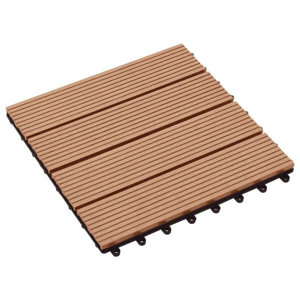 vidaXL Terrassenfliese 11-teilig Teak 30 x 30 cm WPC, 42046669