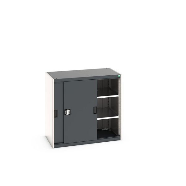 bott cubio Schiebetürenschrank bestückt, mit 2 Fachböden, BxTxH: 1050x650x1000mm, Anthrazitgrau, 40021138.19V