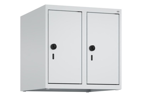 C+P Schrankaufsatz Classic PLUS, Aufsatzschrank, 7035/7035, Drehriegel, 500x500x500mm, 2 Abteile, 080090-29 S10009