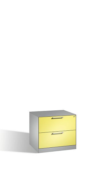 C+P Hängeregistraturschrank Asisto, H710xB800xT600mm, Farbe: Weißaluminium / Viridingrün, Bügelgriff, 146273-212 S10080