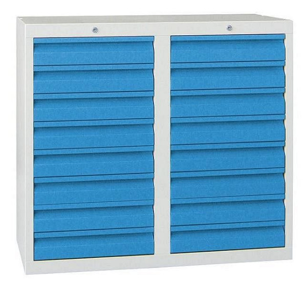 Pavoy Schubladenschrank Gleitführung, 900/1000/500, Zylinderschloss, 2 Reihen, 16x100, 43445-100-000-512