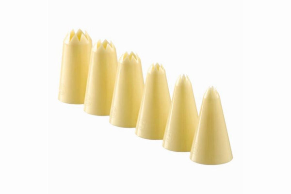 Schneider Sterntüllen-Set 6-teilig, Polyethylen, elfenbein, Höhe: 6 cm, 196530