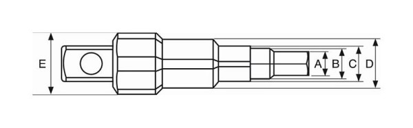 Bahco 1/2" Kombi-Stufenschlüssel (3/8"-7/16"-1/2"-3/4"-1") zur Verwendung mit Ratsche 8195-R, 8195-KEY