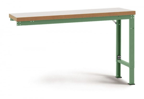 Manuflex Anbauwerkbank PROFI Spezial mit Kunststoffplatte, BxTxH = 1750 x 700 x 740-1040 mm, Resedagrün, WP7029.6011