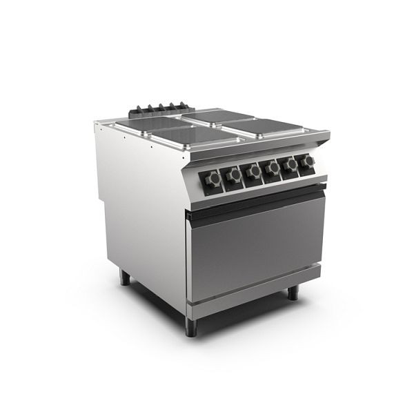 Mareno M1-900 Herd mit 4 quadratischen Platten und Elektrobackofen GN 1/1, 80cm, 800(B)x920(T)x900(H)mm, PC98EFEVPQ, 191.134