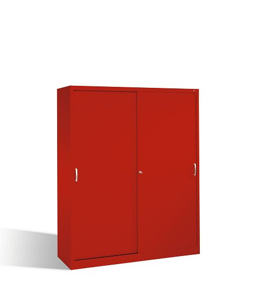 C+P Schiebetürenschrank Acurado, H1950xB1600xT500mm, Farbe: feuerrot, Bügelgriff, 5 OH, 2150-00 S10206