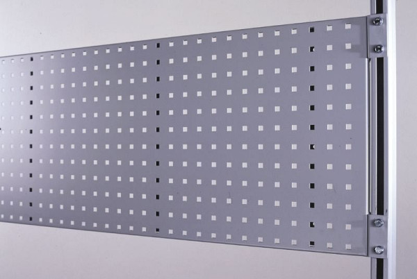 KLW Lochplatte, 1500 x 450 mm, B x H mit Anschraublaschen für Werkbankaufbauten, ABLPC-1500-450