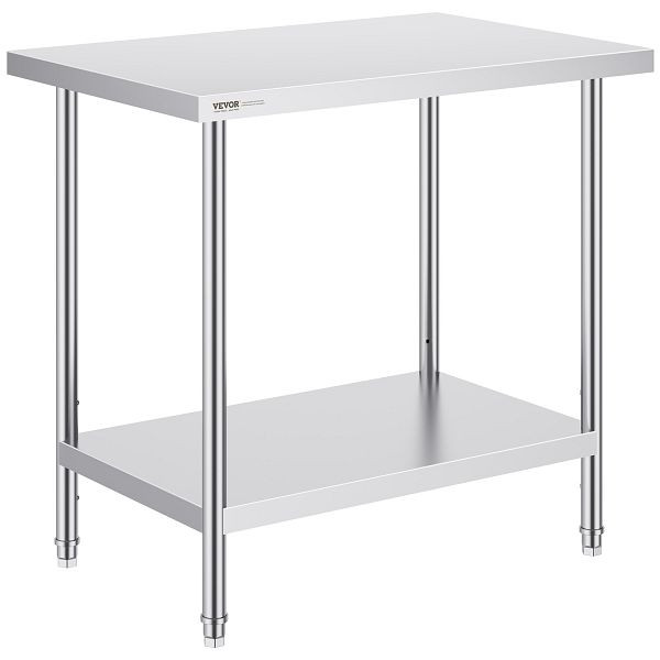 VEVOR Arbeits- und Vorbereitungstisch Gewerblicher Arbeitstisch 610x914x864mm, CFBXGGZTLCWJOPMIYV0