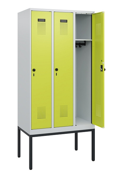C+P Spind Evolo PLUS, Gestell, 3 Abteile, 1950x900x500mm, 7035/0024, Drehriegel, 0490305-30 S10015