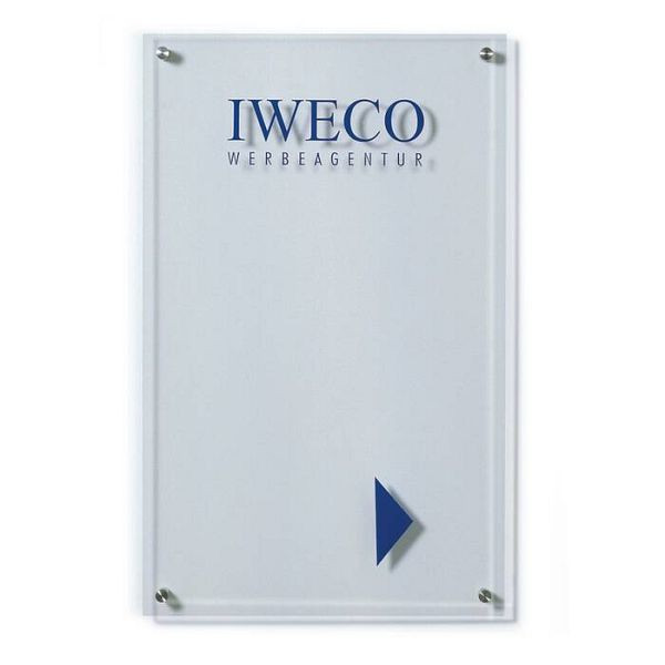 Stein HGS Wegweiser -Unitex K-, 1400 x 600 mm, für Außenbereich/1xAcrylglasplatte 10 mm, Wandmontage,verdeckt (Standard), 21800-0101
