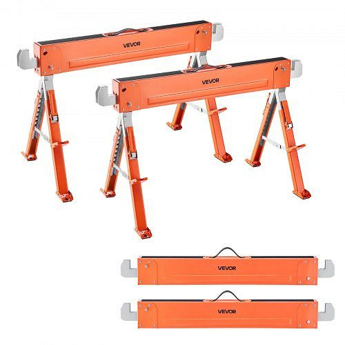 VEVOR Unterstellbock 2er-Pack, 816,5 kg, klappbar & höhenverstellbar, mit rutschfesten Fußpolstern, für Holzarbeiten, HLSJMJKKDJ18UFXGJ001V0