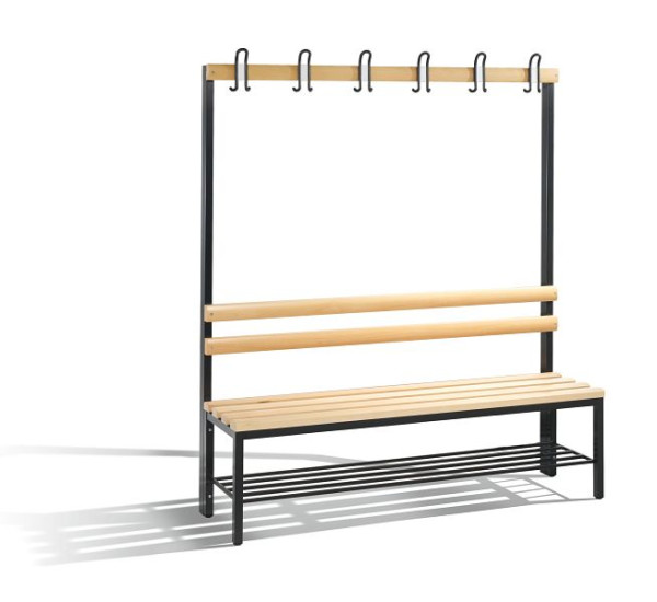 C+P Garderobenbank 1-seitig, H1650xB1500xT400 mm, Schwarzgrau, 8051-110 S10081