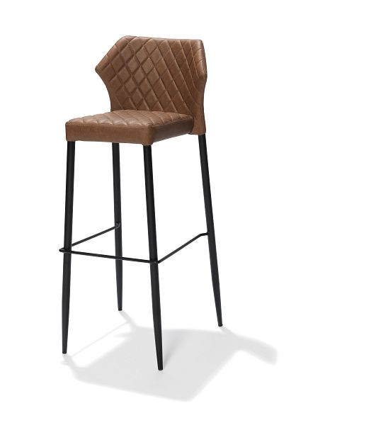 Feros Louis Barhocker Cognac, Kunstleder gepolstert, feuerhemmend, 50x47x105cm (BxTxH), 52101