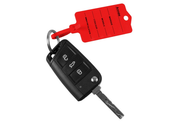 Eichner Schlüsselanhänger Profi 2 rot "französisch", mit Lasche und Rasterverschlusstechnik mit 2 Markern, VE: 1 Pack à 200 Stück, 9219-00401-020