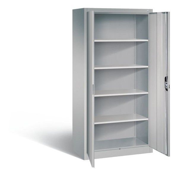 C+P Büroschrank Acurado, H1950xB930xT500mm, Farbe: Weißaluminium, Muldengriff, 5 OH, 9280-000 S10954