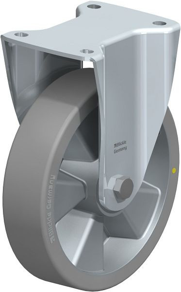 Blickle BH-ALTH 200K-AS Stahlblech-Bockrolle, Schwerlast-Ausführung, mit Anschraubplatte, Blickle Extrathane®, Grau, 558379