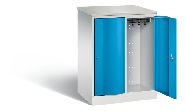 C+P Garderobenschrank Resisto, H1077xB772xT540mm, Farbe: Lichtgrau / Lichtblau, 8271-272 S10079