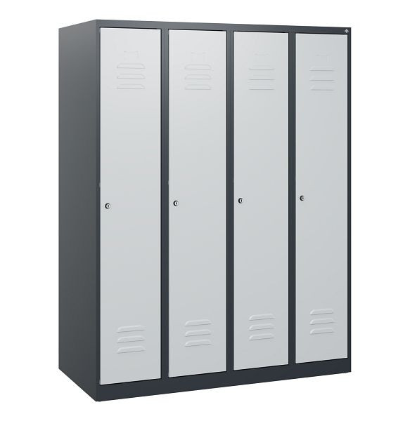 C+P Umkleidespind Classic PLUS, 4 Abteile, 1530x1200x500mm, 7016/7035, Zylinderschlösser, 0800005-40 S10023