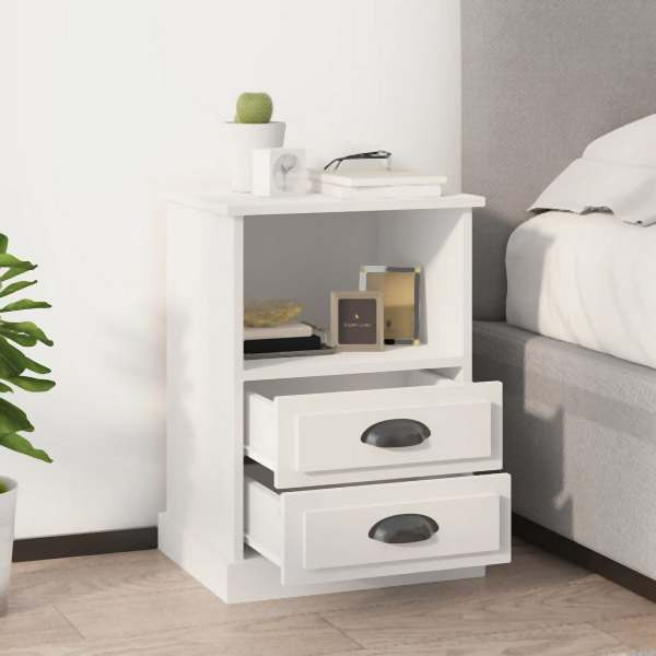 vidaXL Nachttische 2 Stück Weiß 43x36x60 cm, 816329, 8720845792190