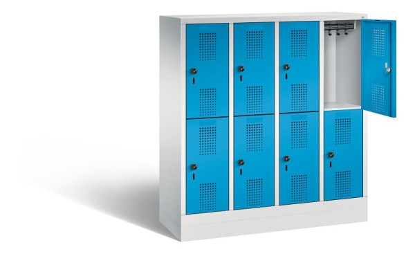 C+P Kindergarten-Spind doppelstöckig Evolo, H1300xB1190xT300mm, Farbe: Lichtgrau / Lichtblau, 483203-40 S10068