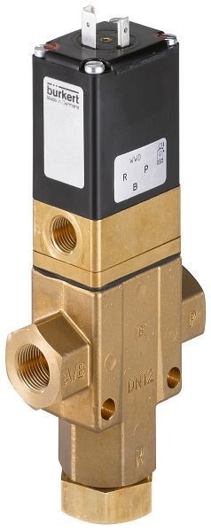 Bürkert 3/2-Wege-Magnetventil, Servokolben, Typ 6430-C12,0PBMSGM84-0-024/DC-08 bis 16 bar, 351175