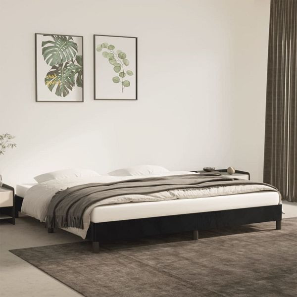 vidaXL Bettgestell Schwarz 200x200 cm Samt, Material: Samt (100% Polyester), Sperrholz, Holzwerkstoff, 346996