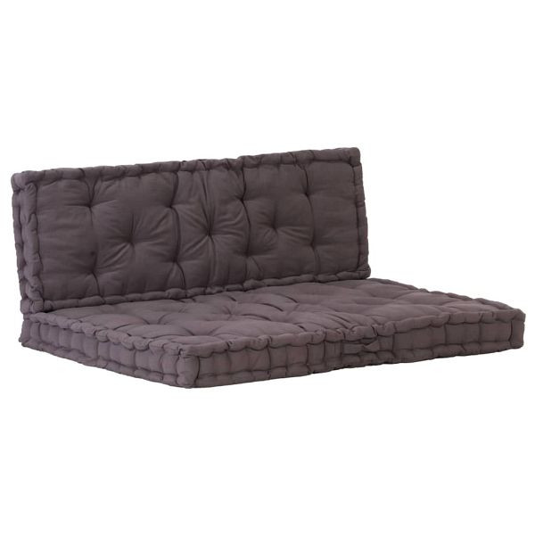 vidaXL Palettenauflagen 2 Stück Baumwolle Anthrazit, 3053635