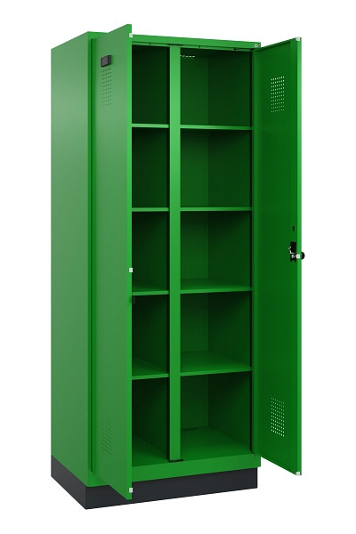 C+P Wäsche-Spind Evolo PLUS, mit Sockel, 2 Abteile, 1950x800x500mm, 6037/6037, Verschluss Drehriegel, 049022-22B S10026